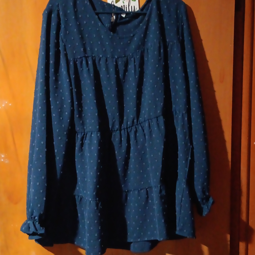 Elegant Navy Blue Women's Blouse